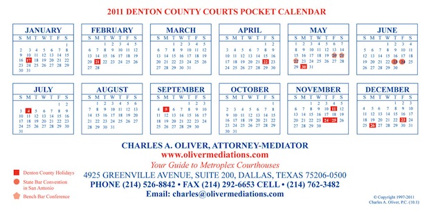 2011 Denton County Courts Calendar 2011 Denton County Courts Calendar